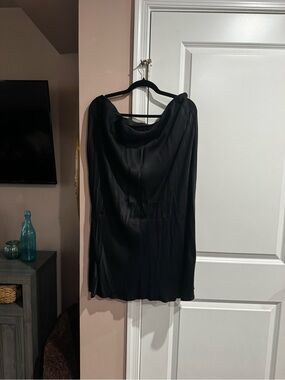 Black Satin Slip skirt